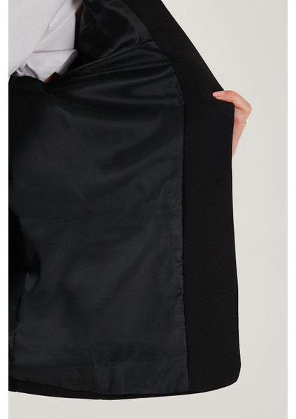 Regular Fit Ceket Yaka Düğmeli Blazer Ceket Bayan Ceket 6839562