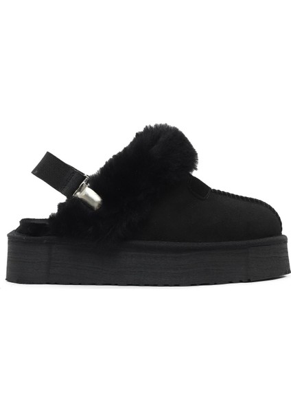 Siyah Süet Kadın Az Topuklu Terlik 05AG6104054 05AG6104054