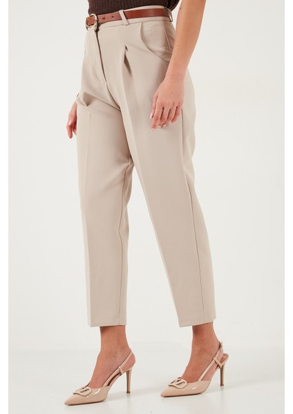 Regular Fit Yüksek Bel Düz Paça Kemerli Pantolon Bayan Pantolon 68350938 fırsatları