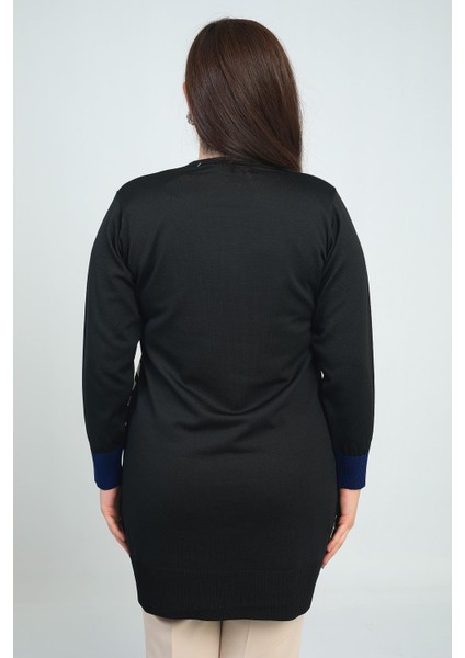 Kadıntek Tarafı Enine Çizgili Büyük Beden Uzun Hırka fırsatları