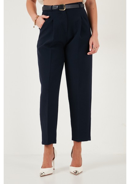 Regular Fit Yüksek Bel Düz Paça Kemerli Pantolon Bayan Pantolon 68350938 modelleri