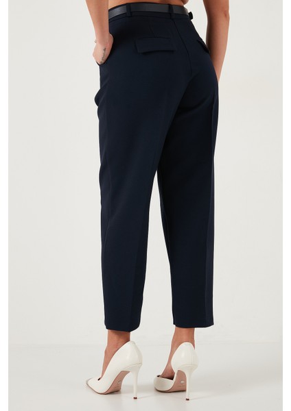Regular Fit Yüksek Bel Düz Paça Kemerli Pantolon Bayan Pantolon 68350938