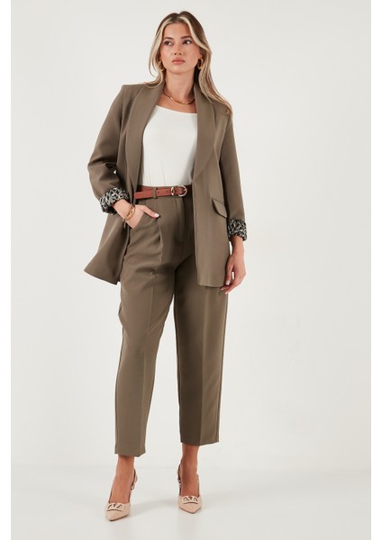 Regular Fit Yüksek Bel Düz Paça Kemerli Pantolon Bayan Pantolon 68350938 fiyatları