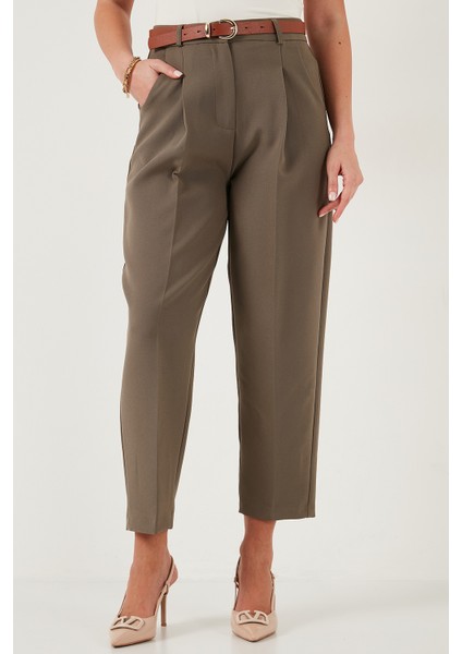Regular Fit Yüksek Bel Düz Paça Kemerli Pantolon Bayan Pantolon 68350938 indirimleri