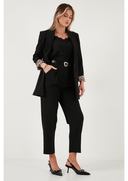 Regular Fit Klasik Yaka Desenli Astar Detaylı Blazer Ceket Bayan Ceket 6839227 fiyatları