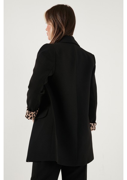 Regular Fit Klasik Yaka Desenli Astar Detaylı Blazer Ceket Bayan Ceket 6839227