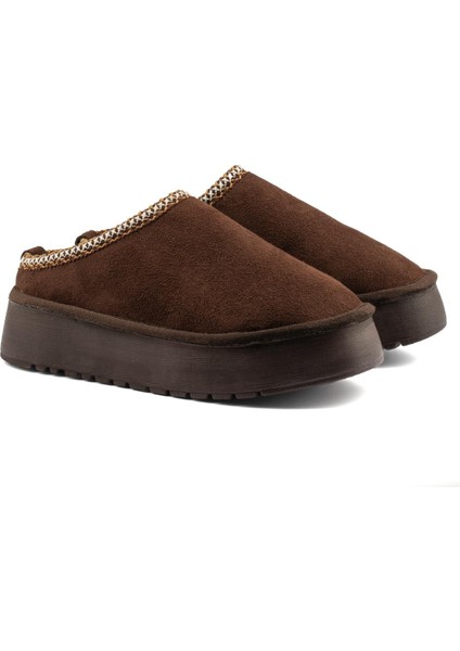 Perth Asimetrik Ağızlı Kadın Nakış Detaylı Kürk Slipper modelleri