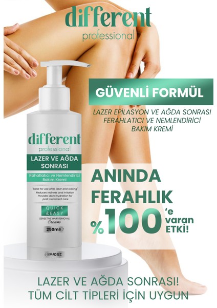 Lazer ve Ağda Sonrası Cilt Bakım Kremi, Leke Önleyici, Tahriş Azaltıcı 250 ml modelleri