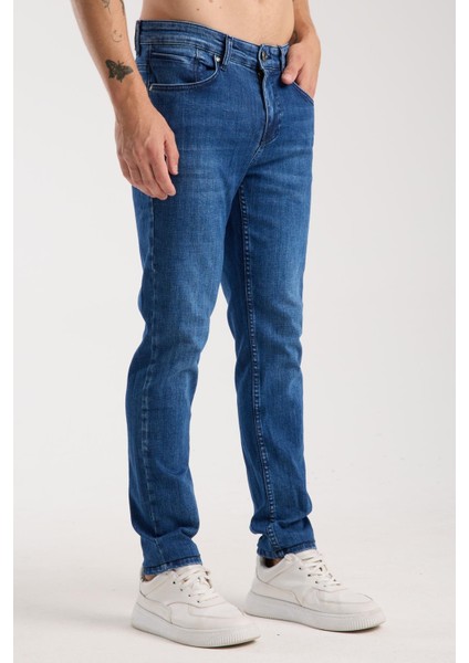Erkek Slim Fit Esnek Kumaş, %98 Pamuklu Dar Kalıp Jean fırsatları