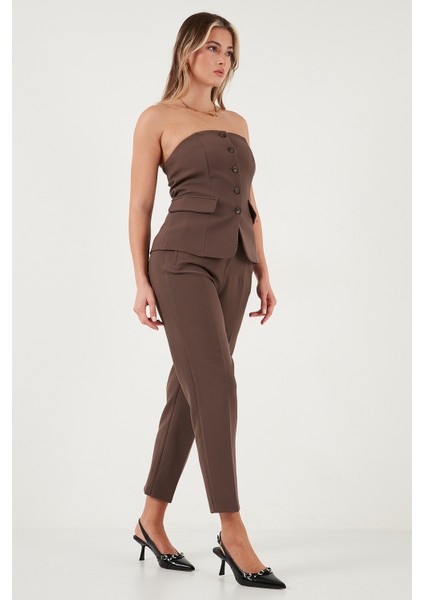 Regular Fit Yüksel Bel Düz Paça Havuç Pantolon Bayan Pantolon 68350109 fiyatları