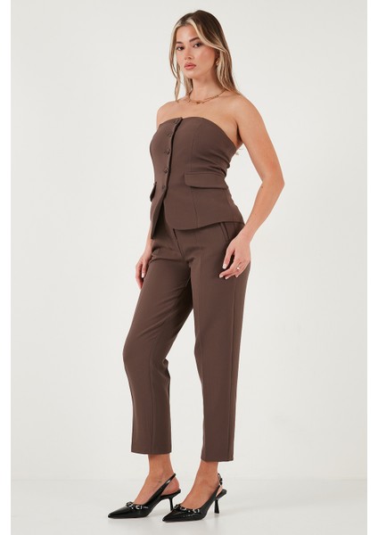 Regular Fit Yüksel Bel Düz Paça Havuç Pantolon Bayan Pantolon 68350109 fırsatları