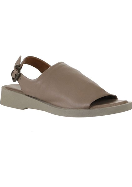 Gri Deri Kadın Düz Sandalet 01WY2917 01WY2917 modelleri