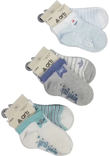 Katamino Rocky 2 ' Li Abs Erkek Bebek Patik Çorap K20404 Asorti