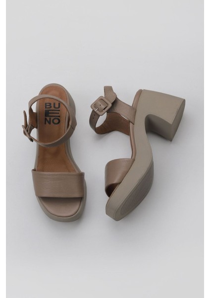 Gri Deri Kadın Topuklu Sandalet 01WY12204 01WY12204