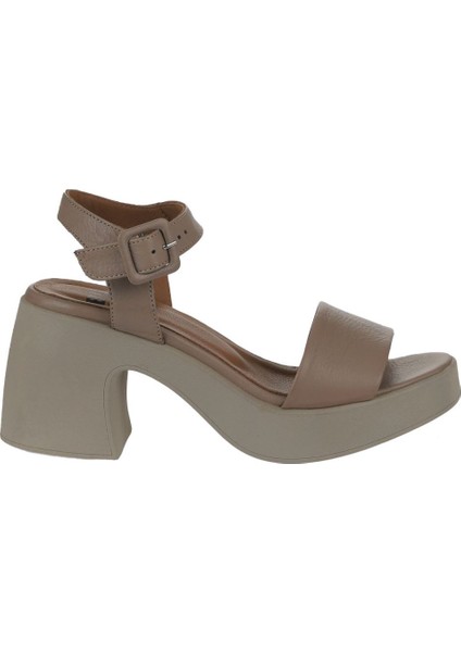 Gri Deri Kadın Topuklu Sandalet 01WY12204 01WY12204 fiyatları