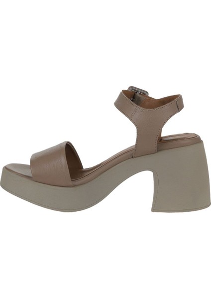 Gri Deri Kadın Topuklu Sandalet 01WY12204 01WY12204 fırsatları
