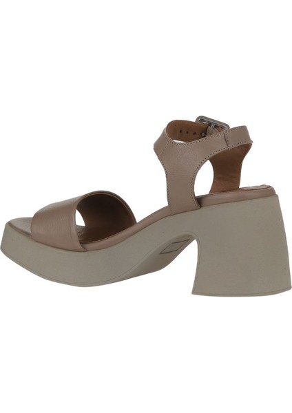 Gri Deri Kadın Topuklu Sandalet 01WY12204 01WY12204 indirimleri