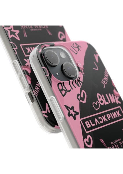 iPhone 11 Uyumlu Telefon Kılıfı – Şeffaf Desenli Kapak | Blackpink Tasarım modelleri