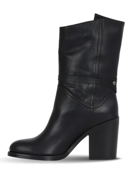 Siyah Zig Deri Kadın Topuklu Bot 30WB4035 30WB4035 modelleri