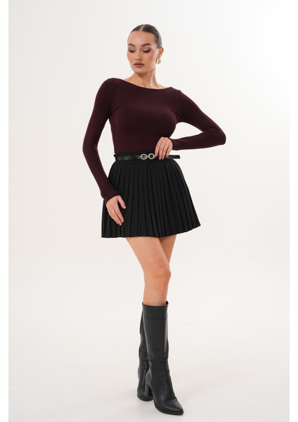 Pileli Siyah Mini Etek fiyatları