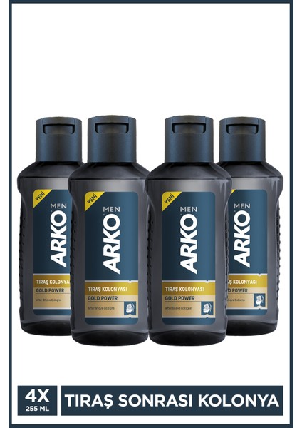 Gold Power Tıraş Sonrası Kolonya 4X255 Ml, Ferah ve Canlandırıcı Koku