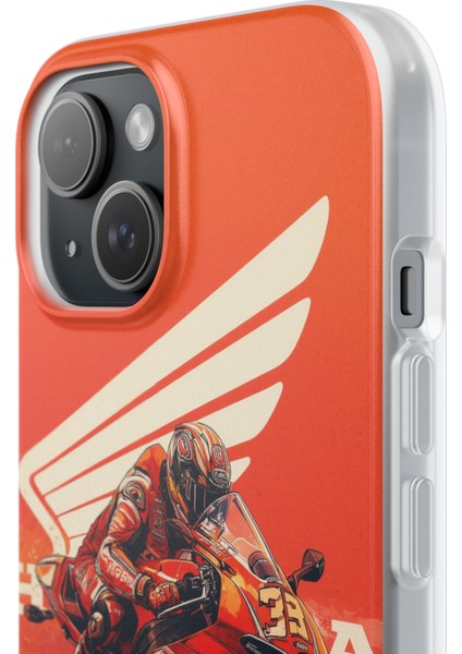 iPhone 11 Uyumlu Telefon Kılıfı – Şeffaf Desenli Kapak | Honda Yarış Motoru Tasarım fırsatları