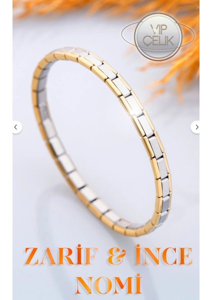 Ince Nomi Italyan Charm Çelik Bileklik