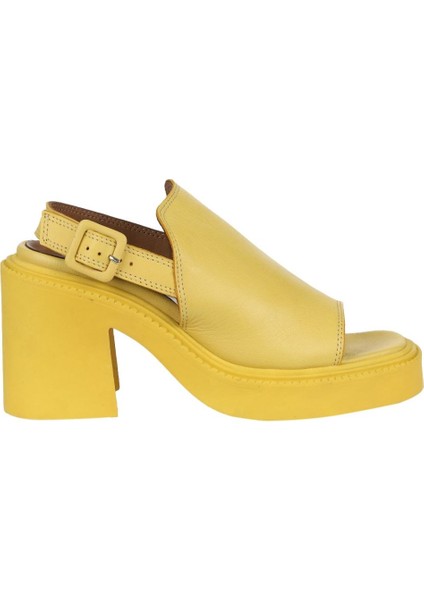 Sarı Deri Kadın Topuklu Sandalet 01WY12700 01WY12700 fiyatları