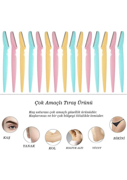 24'lü Kaş Usturası Seti (8 Paket) - Güzel ve Bakımlı Kaşlar Için Ideal modelleri