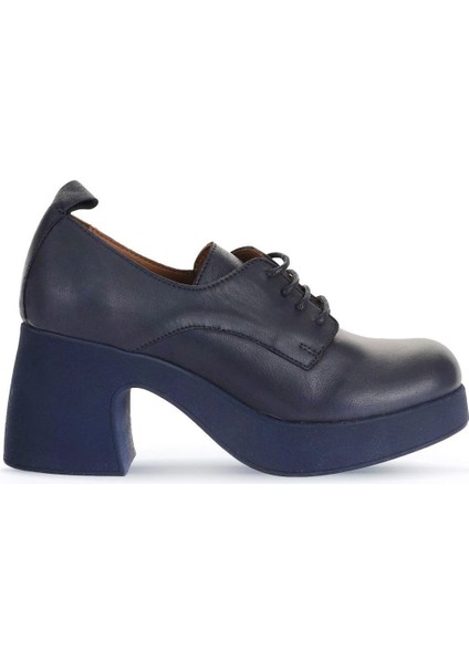 Lacivert Deri Kadın Topuklu Ayakkabı 01WZ7003 01WZ7003