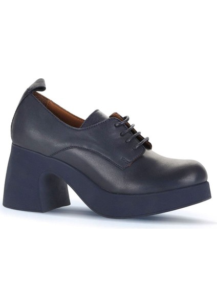 Lacivert Deri Kadın Topuklu Ayakkabı 01WZ7003 01WZ7003 fiyatları