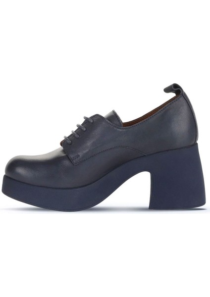 Lacivert Deri Kadın Topuklu Ayakkabı 01WZ7003 01WZ7003 modelleri