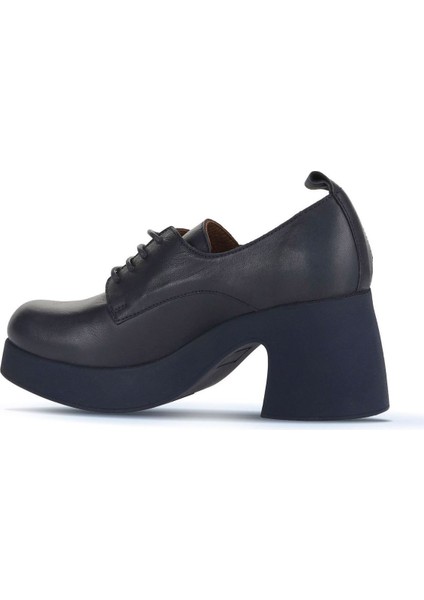 Lacivert Deri Kadın Topuklu Ayakkabı 01WZ7003 01WZ7003 fırsatları