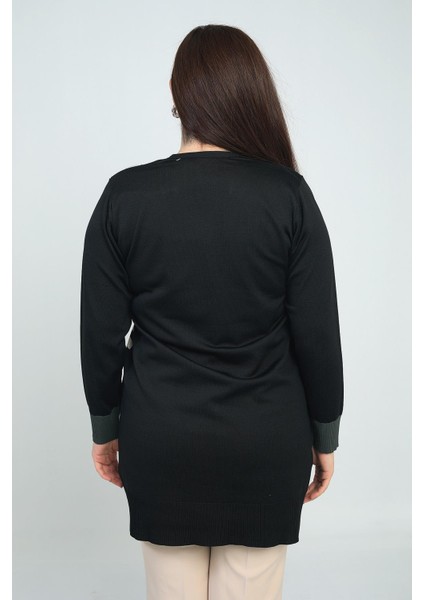 Kadıntek Tarafı Enine Çizgili Büyük Beden Uzun Hırka fırsatları