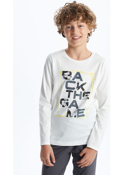 Yeni Sezon Bisiklet Yaka Erkek Çocuk Pijama Takımı