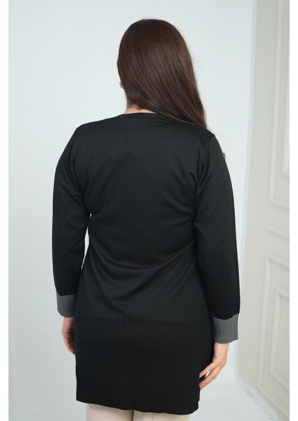 Kadıntek Tarafı Enine Çizgili Büyük Beden Uzun Hırka fırsatları