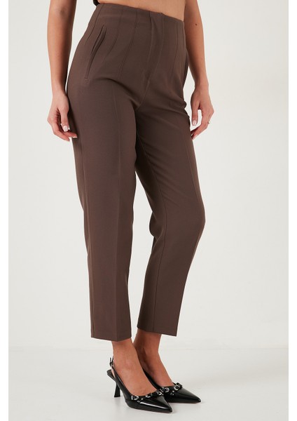 Regular Fit Yüksel Bel Düz Paça Havuç Pantolon Bayan Pantolon 68350109