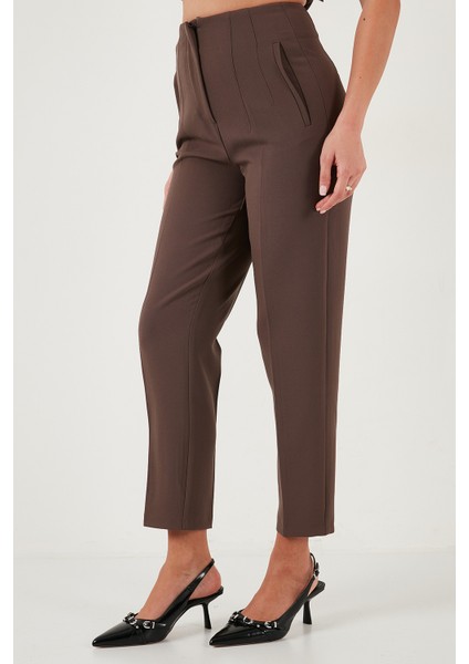 Regular Fit Yüksel Bel Düz Paça Havuç Pantolon Bayan Pantolon 68350109 modelleri