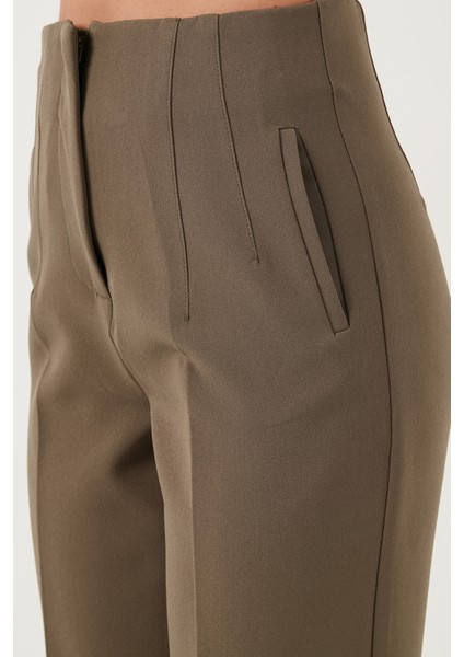 Regular Fit Yüksel Bel Düz Paça Havuç Pantolon Bayan Pantolon 68350109