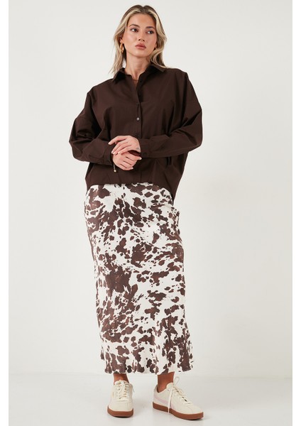 Pamuklu Oversize Önü Kısa Arkası Uzun Klasik Yaka Gömlek Bayan Gömlek 6834985 fiyatları