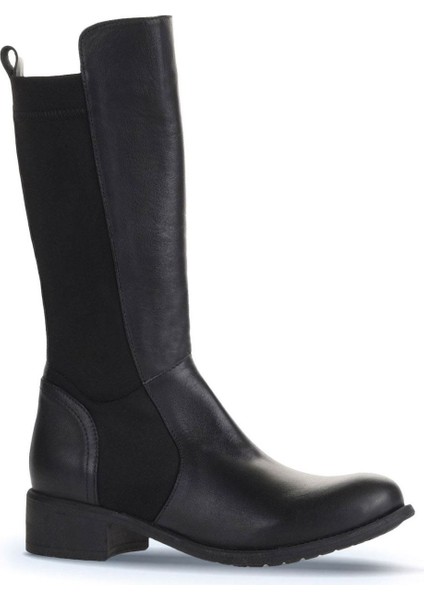 Siyah Deri-Streç Kadın Düz Çizme 01WZ7406 01WZ7406 fiyatları