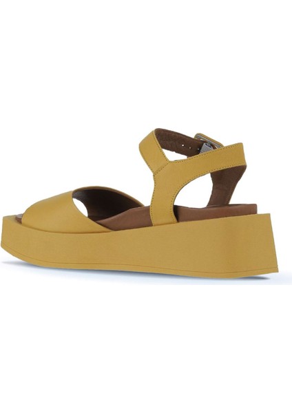 Sarı Deri Kadın Düz Sandalet 01WY5900 01WY5900 indirimleri
