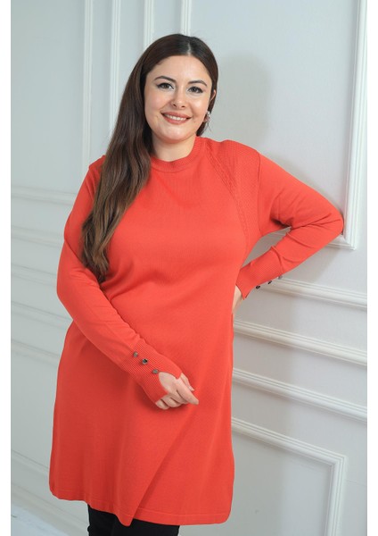 Kadın Ön Yanlar Saç Örgülü Büyük Beden Soğuk Iplik Tunik Bluz fiyatları