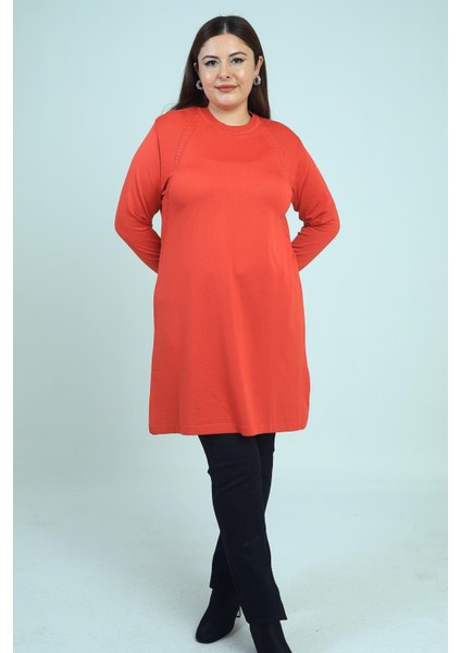 Kadın Ön Yanlar Saç Örgülü Büyük Beden Soğuk Iplik Tunik Bluz modelleri