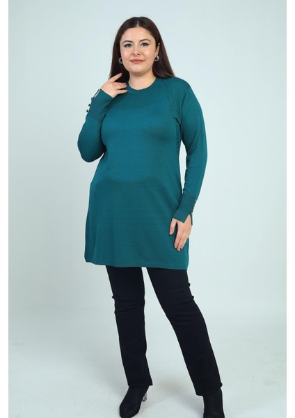 Kadın Ön Yanlar Saç Örgülü Büyük Beden Soğuk Iplik Tunik Bluz modelleri