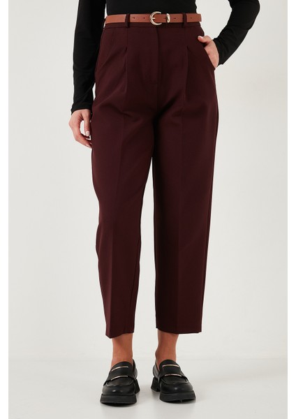 Regular Fit Yüksek Bel Düz Paça Kemerli Pantolon Bayan Pantolon 68350938 modelleri