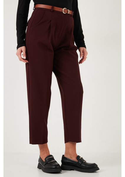 Regular Fit Yüksek Bel Düz Paça Kemerli Pantolon Bayan Pantolon 68350938 fırsatları