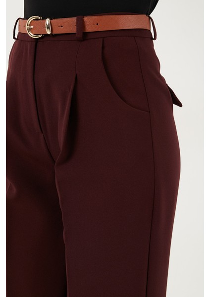 Regular Fit Yüksek Bel Düz Paça Kemerli Pantolon Bayan Pantolon 68350938 indirimleri