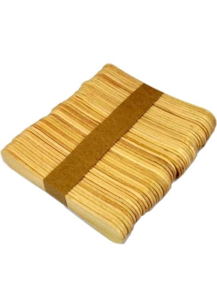Doğal Ahşap Dil Basma Çubuğu, 50 Adet, 150X18 Mm, Paket Içi