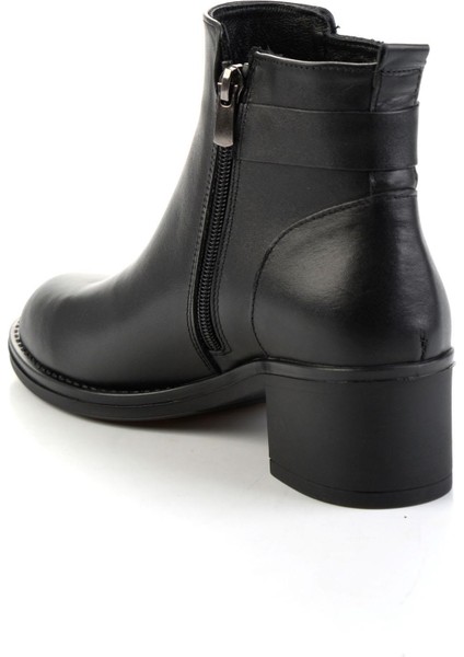 Siyah Siyah Hakiki Deri Kadın Bot & Bootie K02028733703 modelleri